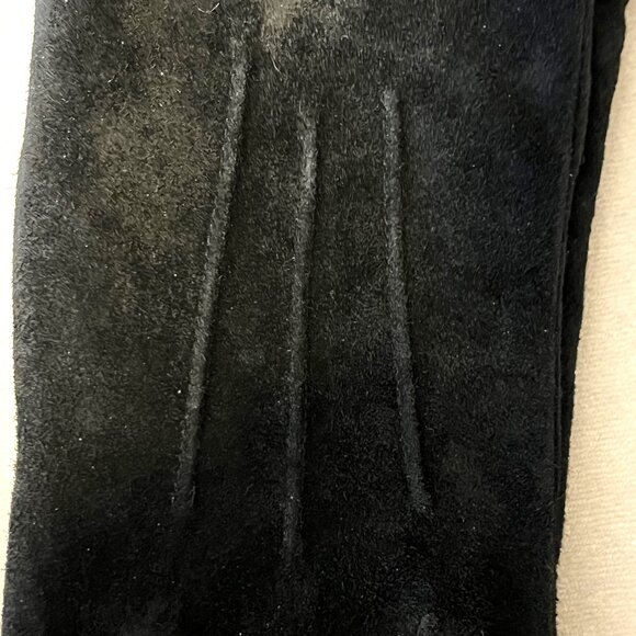 Isotoner/Totes Black Suede leather Fleece-Lined Women's Gloves L - Picture 5 of 6